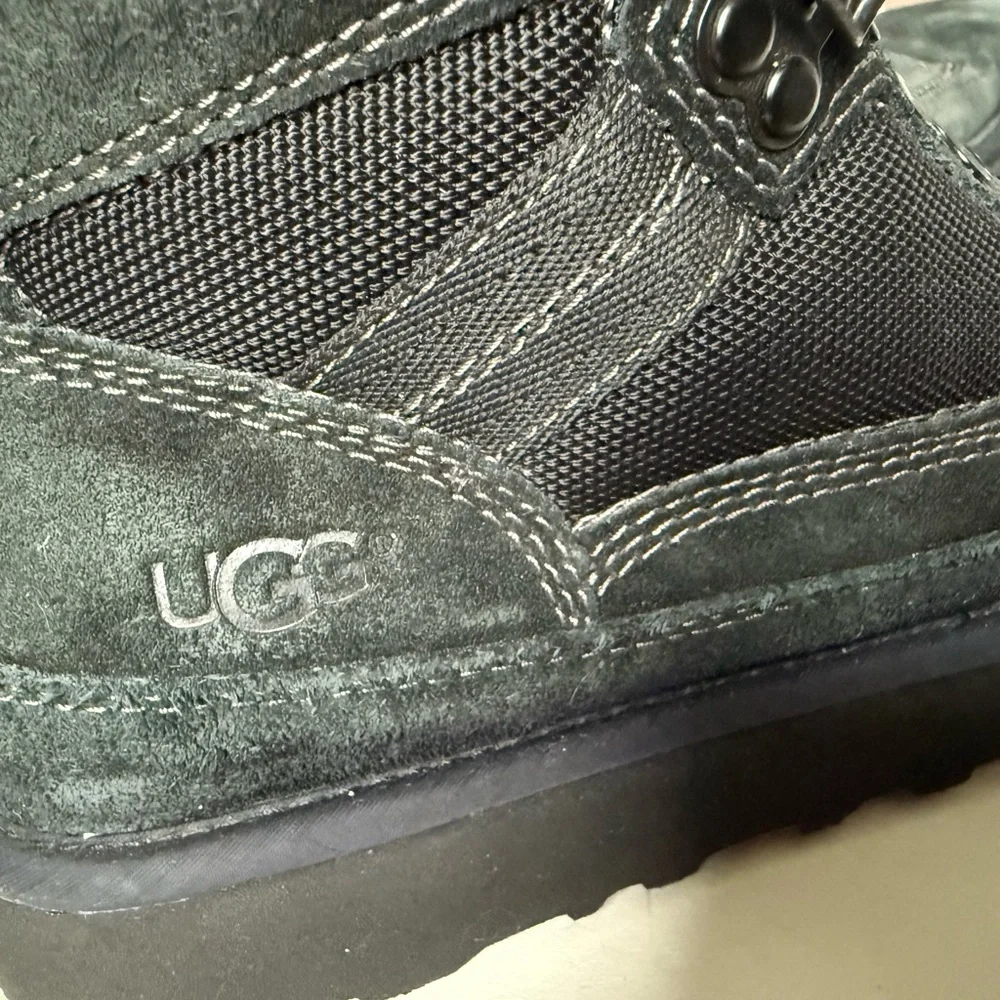 UGG Kids Black Suede Lace-Up Winter Boots
